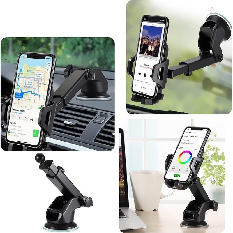 Mobile Phone Suction Cup Telescopic Car Phone Holder Mount for Dashboard Windshield Suitable Width 4-7 Inch Mobile Phone