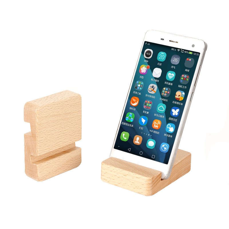 Wholesales Price Mini Wooden Phone Holder Portable Desktop Stand Universal Maple Walnut Wood Phone Stand