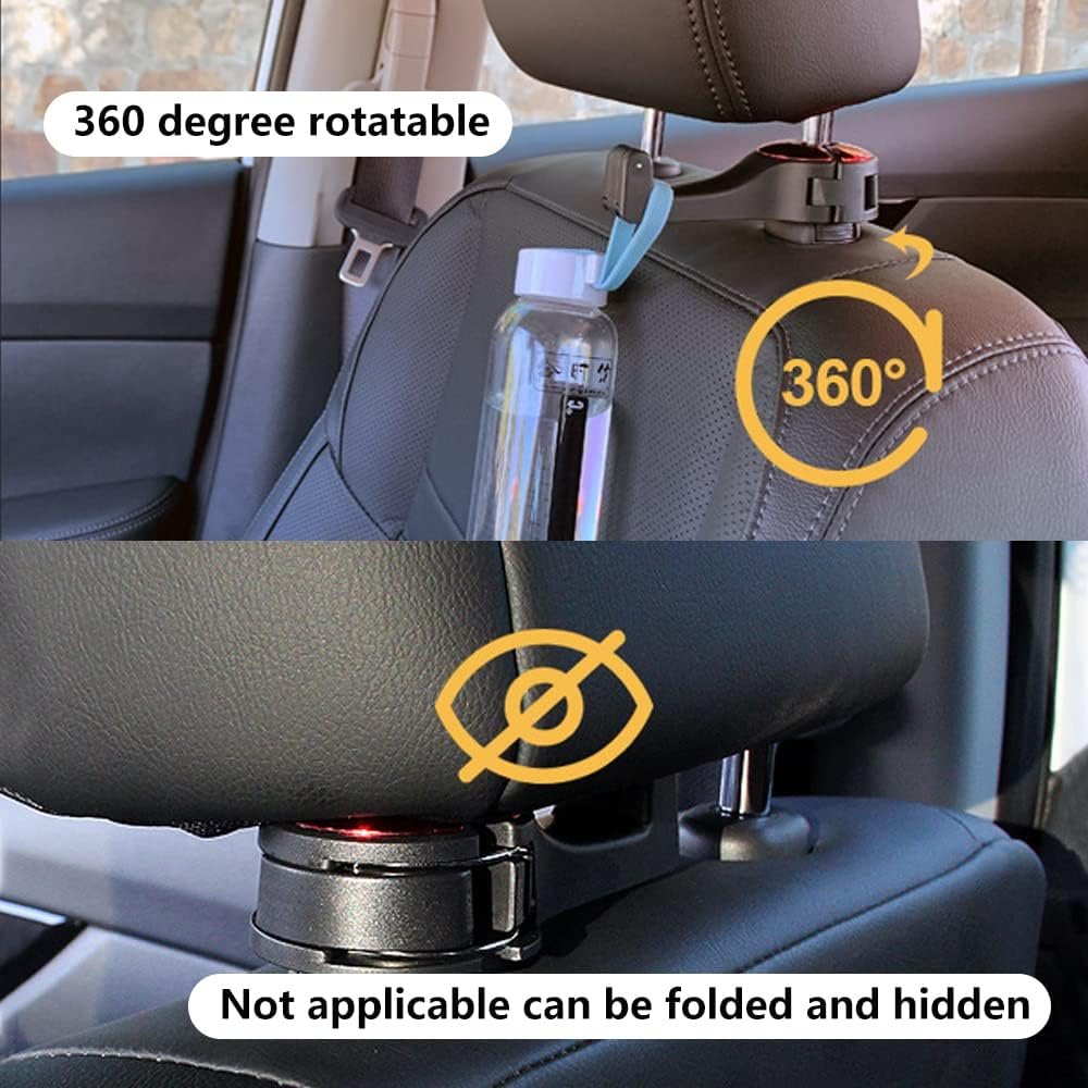 HOT Black Multifunctional Phone 2 in 1 Universal Holder Headrest Seat Back Hanger Car Hook