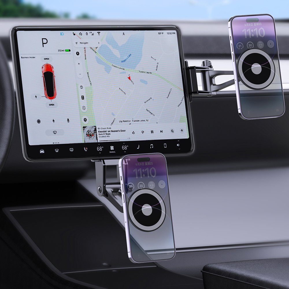 Stabilization 360 rotating cell phone mount mobile phone car holder magnetic car phone holder for car Tesla screen