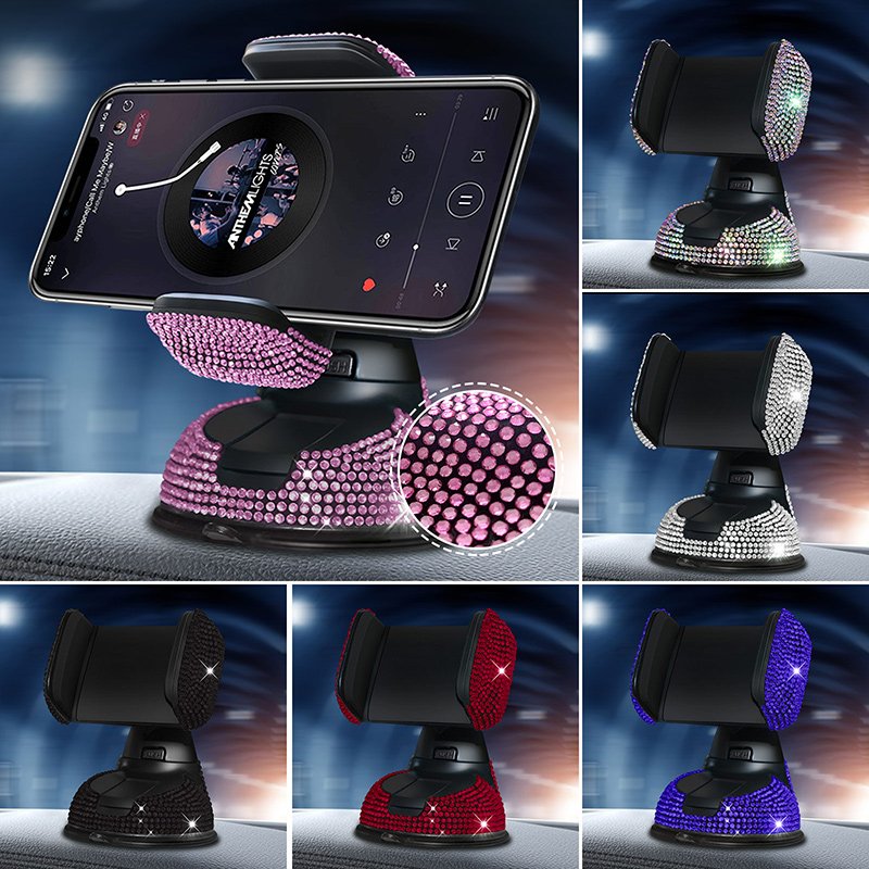Universal Rhinestone Car Mobile Holder Air Vent Dashboard Mount Crystal Bling Car Phone Holder Car Interior Accessories