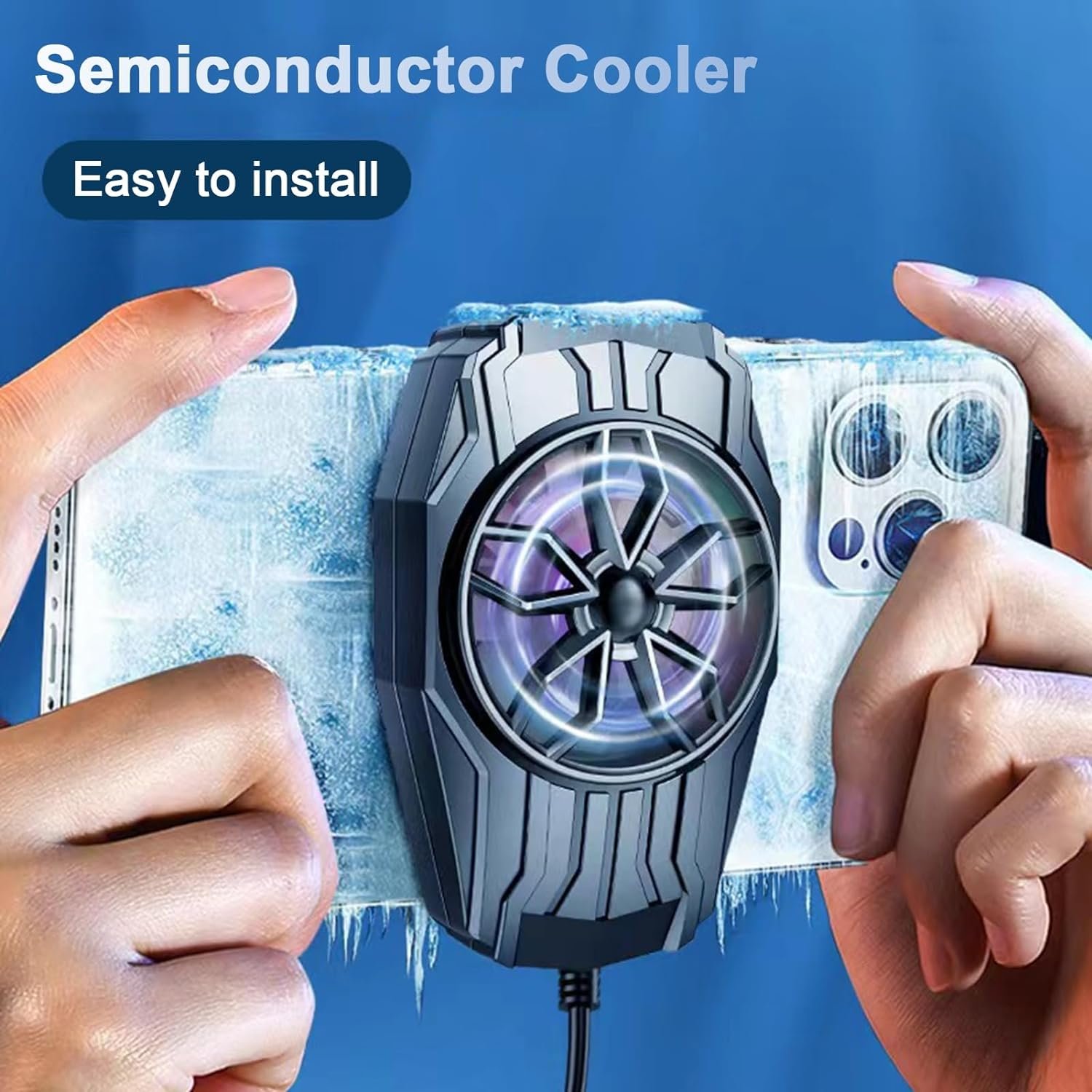 Cell Phone Cooler Fun Cooler Universal Mobile Phone Cooler Fan Ultra-Quiet Low Noise Simple Installation