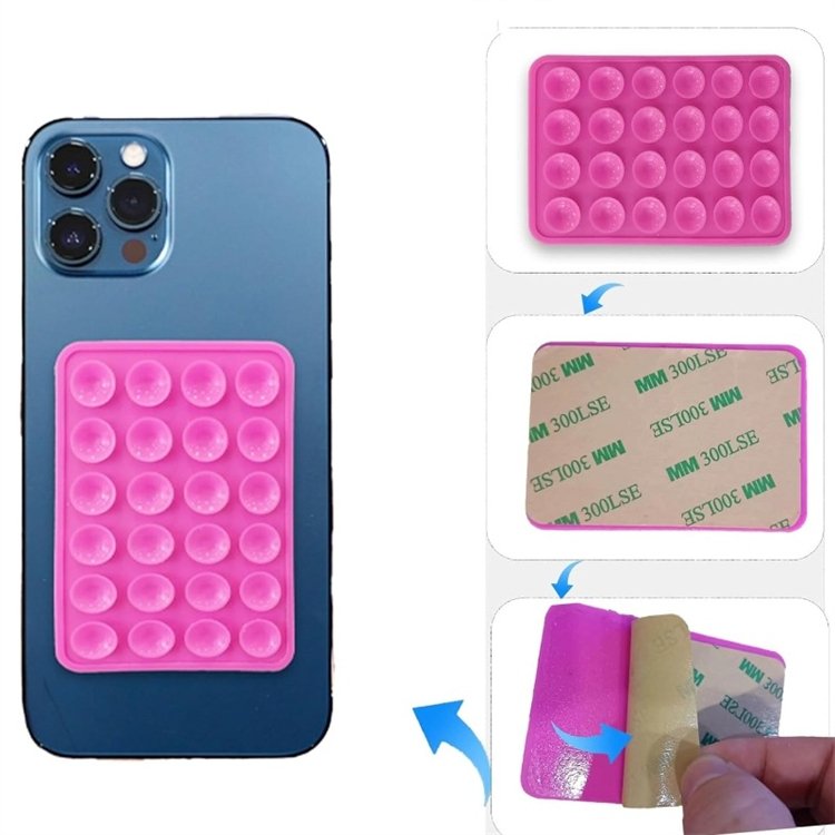 High Quality Strong Solid Non Slip Adhesive Phone Silicone Sucker Cup Pat Adhesive Mount Suction Holder for Mobile Phones