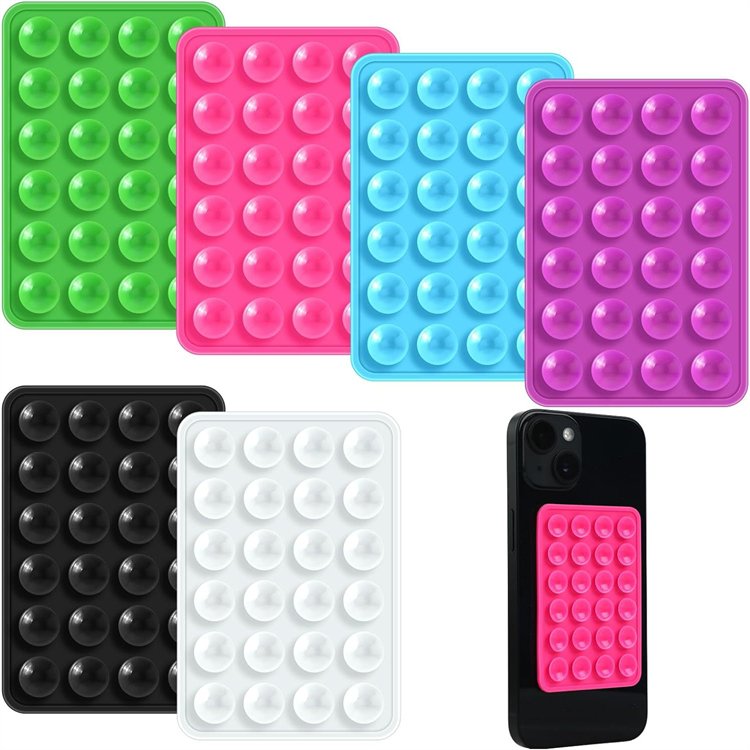 High Quality Strong Solid Non Slip Adhesive Phone Silicone Sucker Cup Pat Adhesive Mount Suction Holder for Mobile Phones