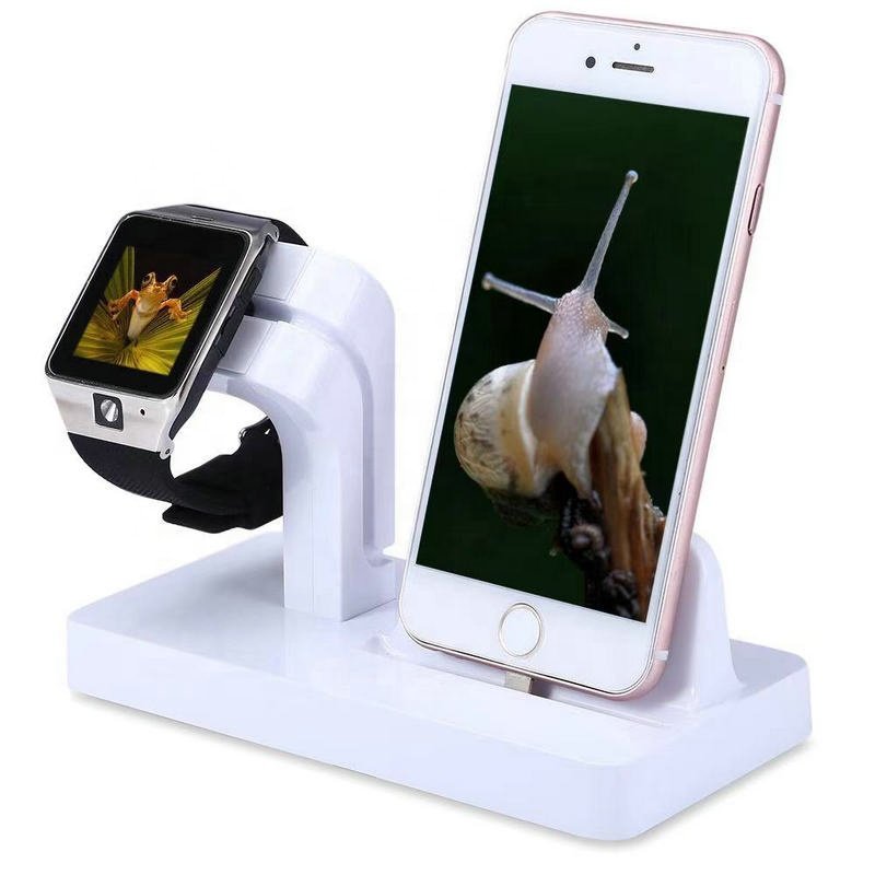 2024 Best Seller 2 in 1 Charging dock For Smart Phone For Watch USB Charge Docking Station Stock Cradle Holder Stand Charger