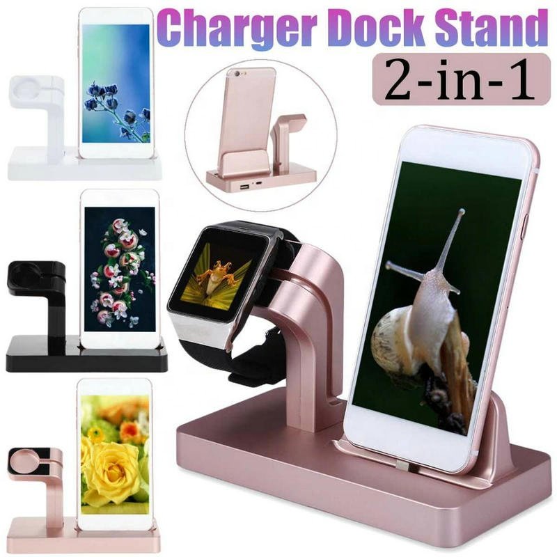 2024 Best Seller 2 in 1 Charging dock For Smart Phone For Watch USB Charge Docking Station Stock Cradle Holder Stand Charger