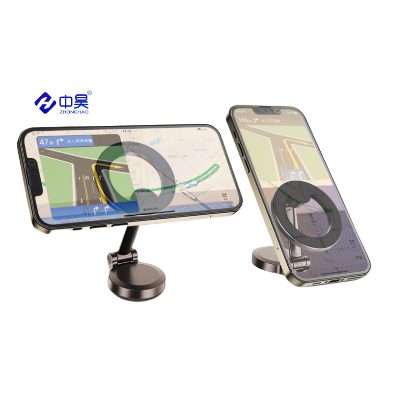 2024 Hot products Magnetic Cellphone Stand 360 Degree Rotation Portable Mini Car Mobile Stand Alloy Foldable Car Phone Holder