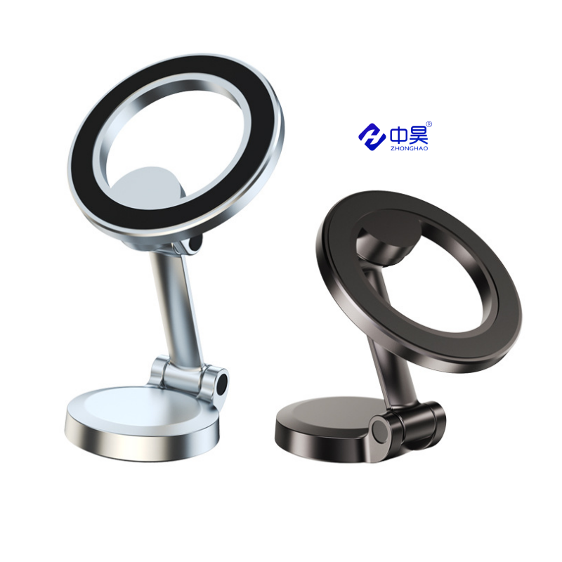 2024 Hot products Magnetic Cellphone Stand 360 Degree Rotation Portable Mini Car Mobile Stand Alloy Foldable Car Phone Holder