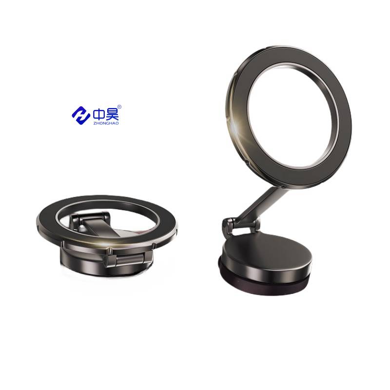 2024 Hot products Magnetic Cellphone Stand 360 Degree Rotation Portable Mini Car Mobile Stand Alloy Foldable Car Phone Holder