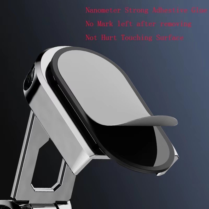 2025 Practical Strong Zinc Alloy Metal Phone Holder Magnetic Double Damping Adjustable Folding Dashboard Mobile Car Phone Holder