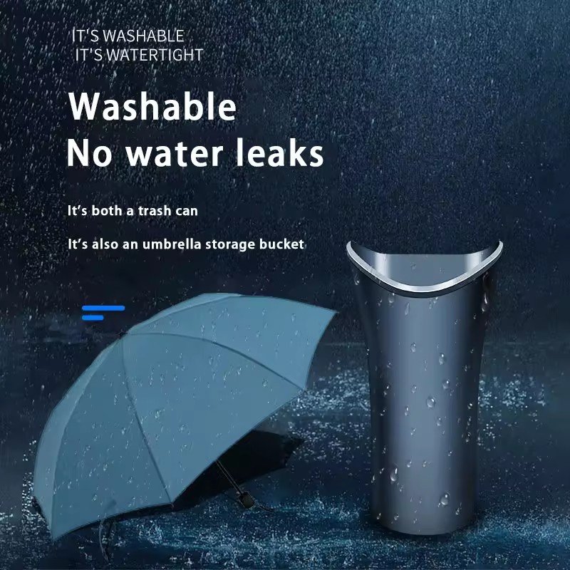 2025 Car Umbrella Holder Auto Car Umbrella Bucket Folding Umbrella Cup Holder Debris Storage Barrel Black Car Trash Can