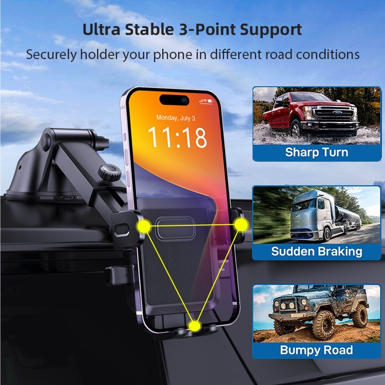 2023 New Arrivals Trending Products Flexible Mobile Phone Holders Dashboard Mount for Universal Car Phone Car Holder Stand