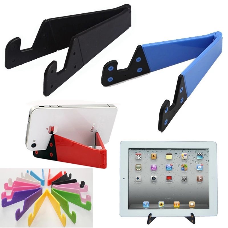 V Shape Adjustable Folding Mobile Smart Phone Holder Stand Lazy Mobile Portable V Shape Mount Tablet Foldable Phone Stand Holder