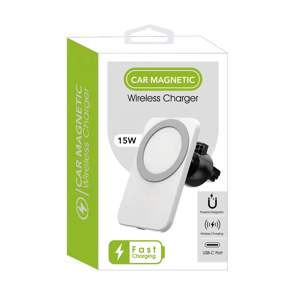 15w Fast Charging Magnetic Wireless Car Mount Stand Charger Magnetic Charge Car With Phone Holder