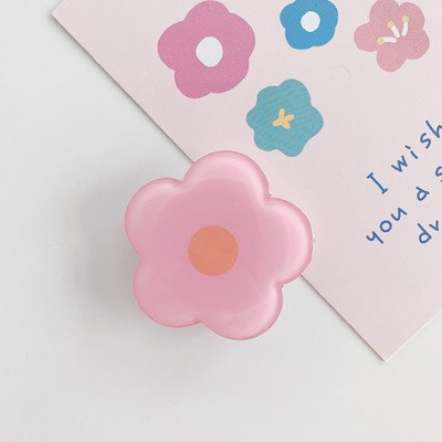Korea ins wind simple and creative epoxy flower retractable lazy acrylic Foldable Mobile Phone Holder