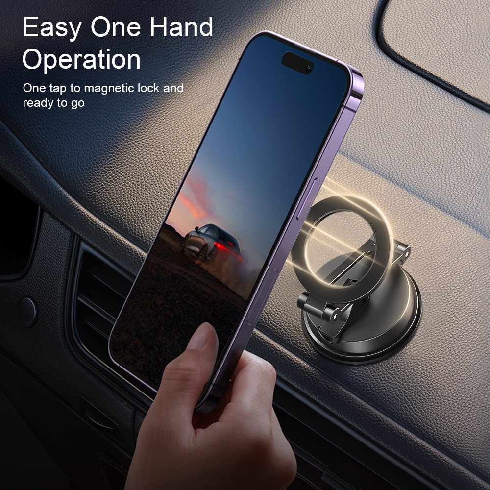 Newest Design Alloy Folding Magnetic Phone Holder For Car Suction Mobile Holder Mount Windshield Dashboard Mobile Phone Holder