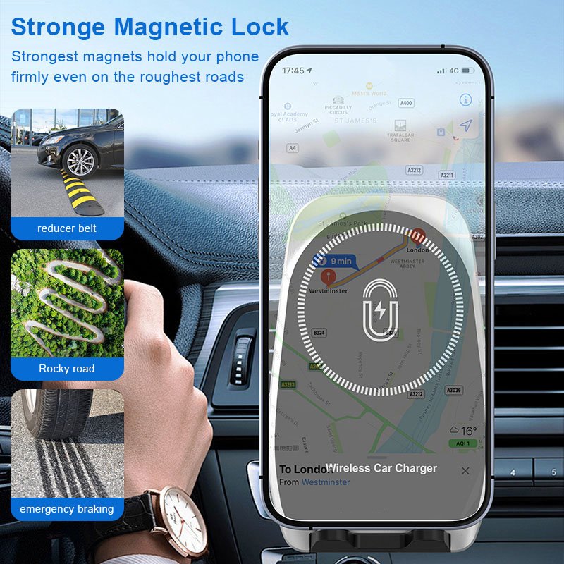 C22 Car Wireless Charger Smart Phone Car Mount Holder With Wireless Charging