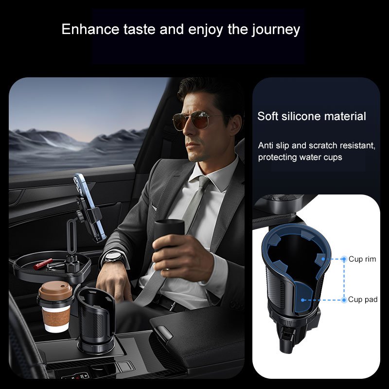 Multifunction Mobile Phone 4 in 1 Car Cup Holder Expander Adapter Base Tray Car Drink Cup Bottle Holder Food Tray Car Stand