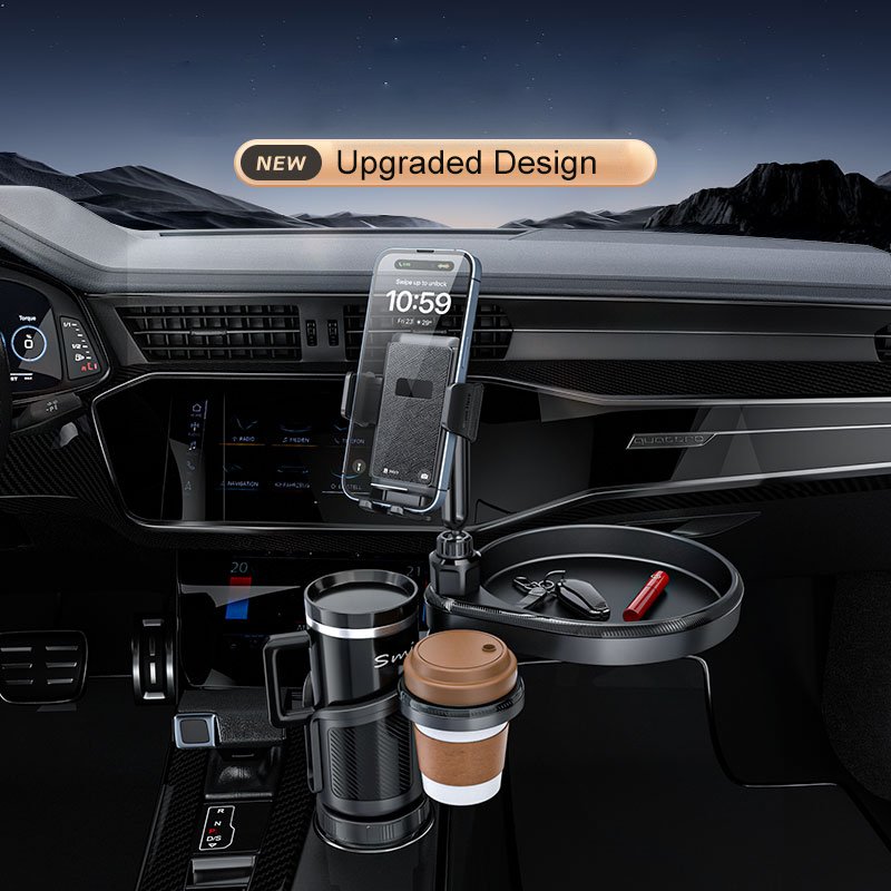 Multifunction Mobile Phone 4 in 1 Car Cup Holder Expander Adapter Base Tray Car Drink Cup Bottle Holder Food Tray Car Stand