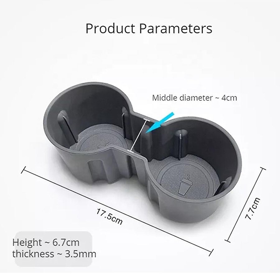 Car Organizer TPE Center Console Car Cup Holder For Tesla Model 3 Model Y
