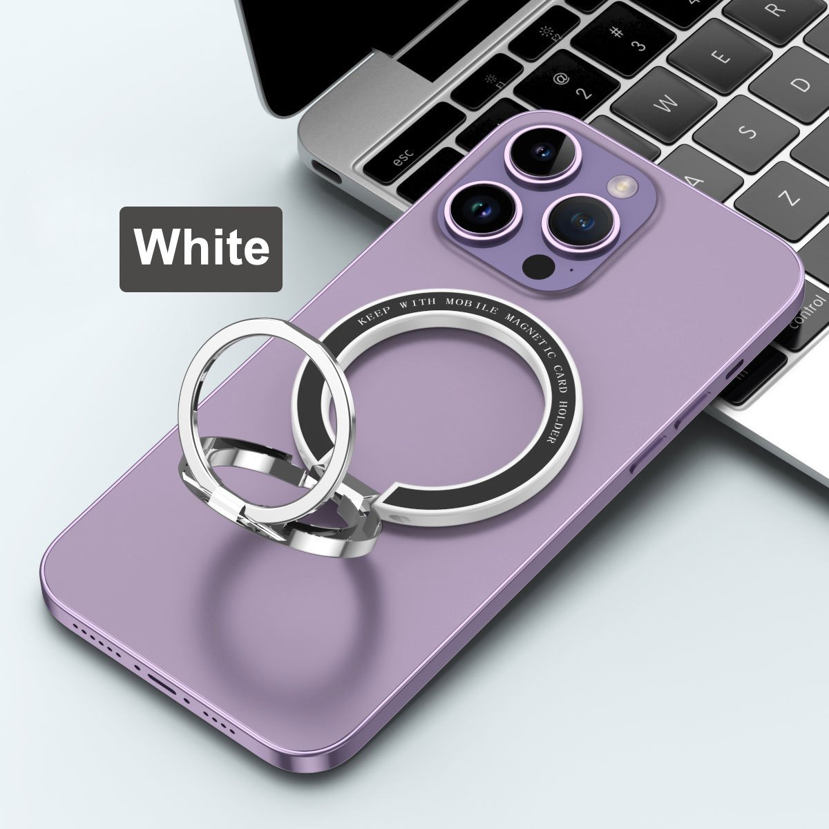 Custom Magnetic Phone Ring Stand For Magsafe Adjustable Car Mount Dual Ring Magnetic Phone Holder For iPhone For Samsung