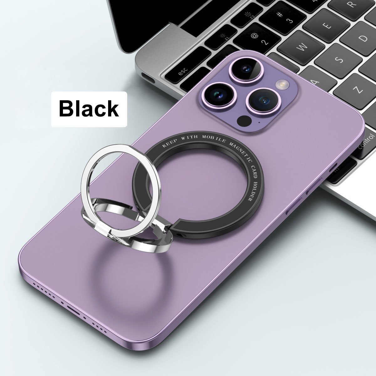 Custom Magnetic Phone Ring Stand For Magsafe Adjustable Car Mount Dual Ring Magnetic Phone Holder For iPhone For Samsung