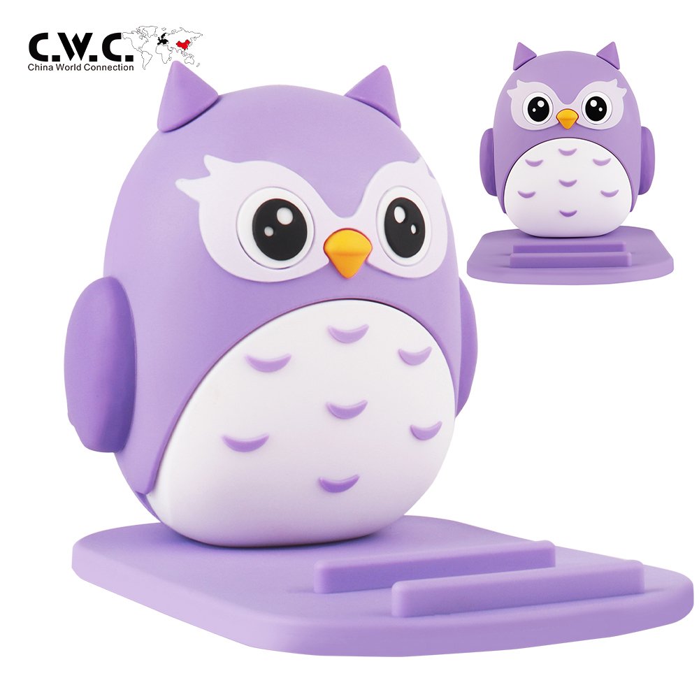 Office Gadgets Cute Owl Design Phone Stand Pvc Universal Multipurpose Desktop Phone Holder