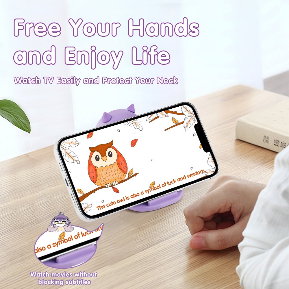 Office Gadgets Cute Owl Design Phone Stand Pvc Universal Multipurpose Desktop Phone Holder