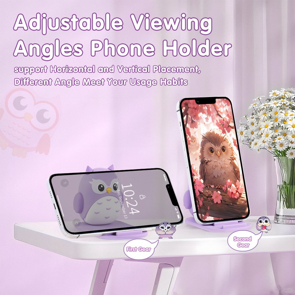 Office Gadgets Cute Owl Design Phone Stand Pvc Universal Multipurpose Desktop Phone Holder
