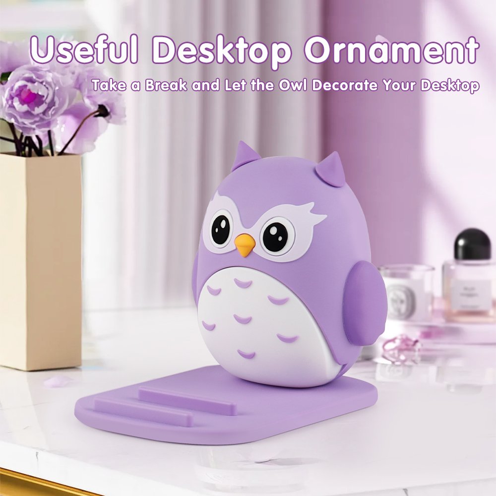 Office Gadgets Cute Owl Design Phone Stand Pvc Universal Multipurpose Desktop Phone Holder