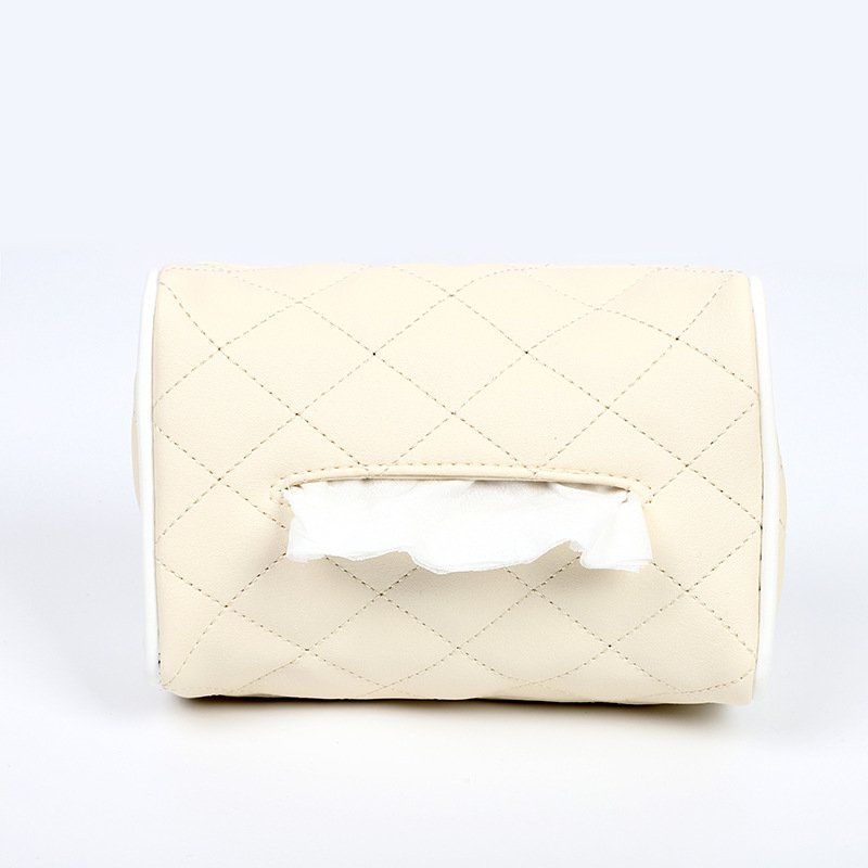 Customizable logo car leather tissue box hanging car seat back sunroof visor armrest box Creative paper box automotive supplies