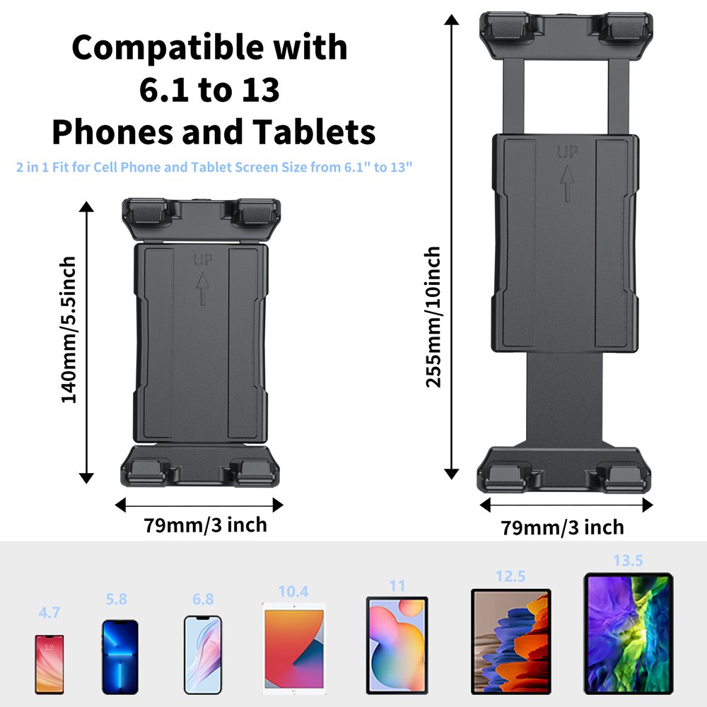 Heavy Duty Drill Base Tablet Holder Car Mount Dashboard for iPad Mount for Cars Great for Wall Truck Commercial Vehicles