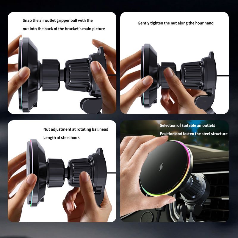 wireless car charger car holder 15W high power flash charging fast charging magnetic suction