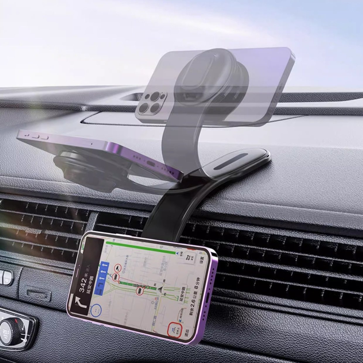 Hottest New Arrival Flexible Bendable Car Phone Mount 360 Rotation Magnetic Phone Holder For Car Center Console Dashboard