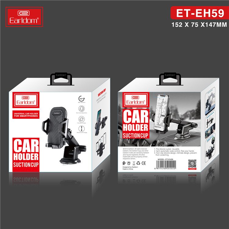 Earldom car phone chargers Upgraded Car Mount Strong Suction Windshield Dashboard Mobile phone holder for car