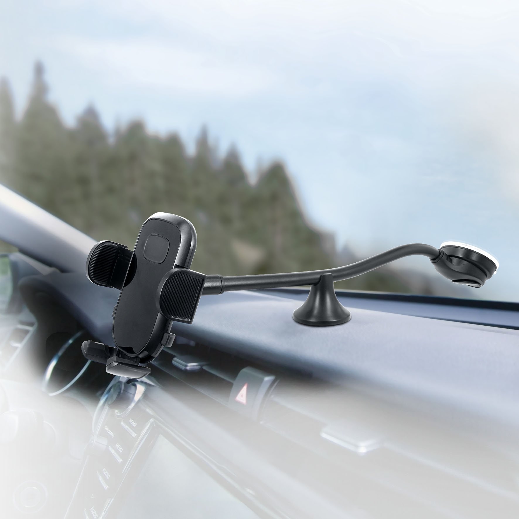 universal 2 in 1 Windshield Dashboard long gooseneck mount mobile phone car holder