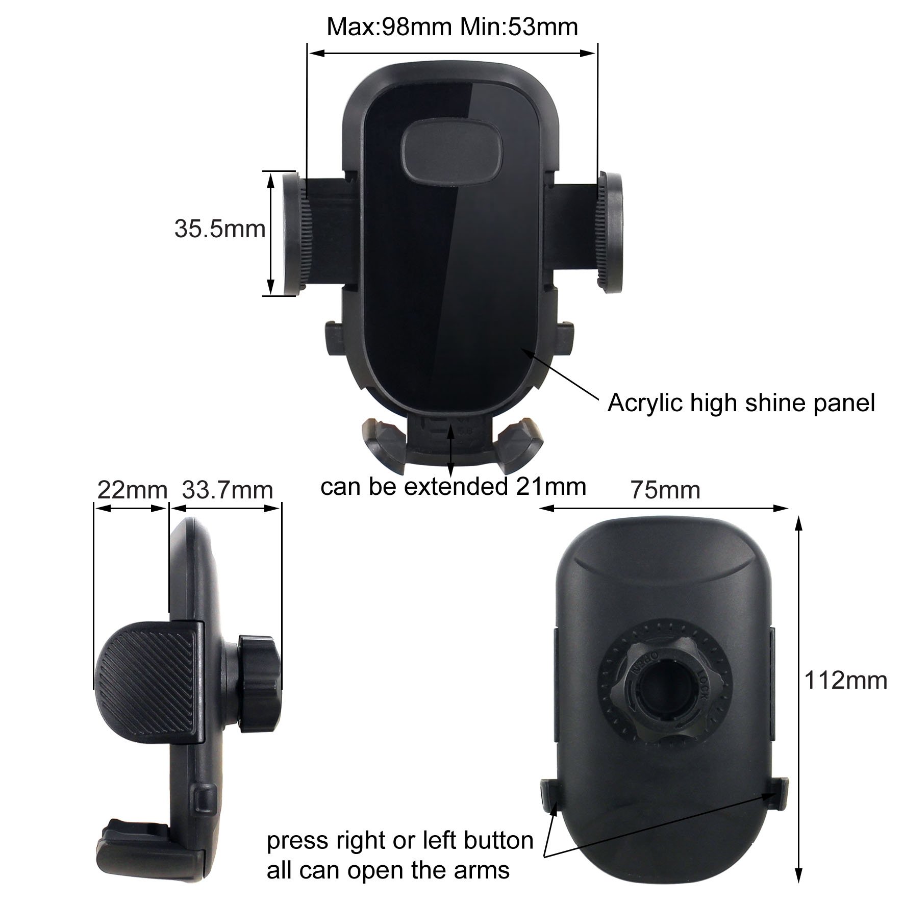 universal 2 in 1 Windshield Dashboard long gooseneck mount mobile phone car holder