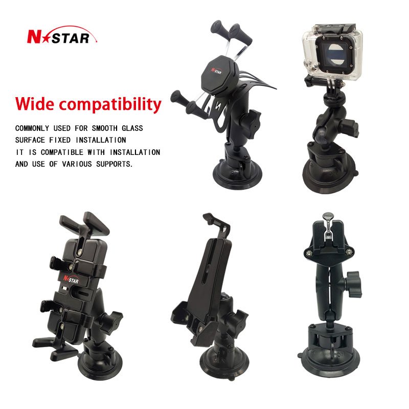1 1.5 Inch Twist Lock Dual Triple Vacuum Suction Cup Phone Holder Car Windshield Truck Camera Suction Cup Mount with Ball Base