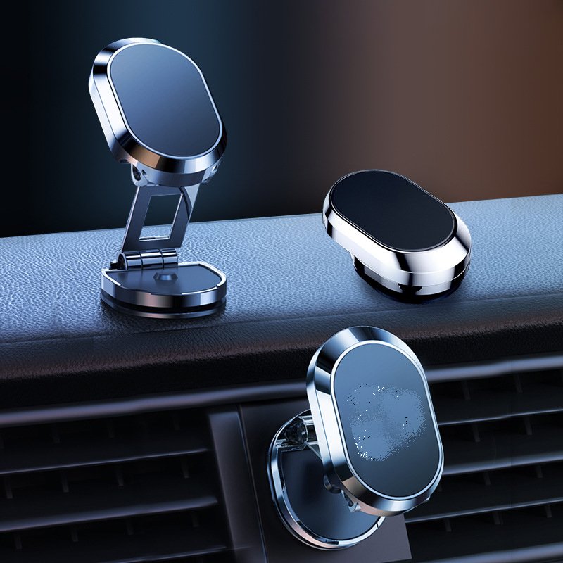 360 Degree Rotation Car Magnetic Phone Holder Alloy Folding Dashboard Car Holder Suitable for All Mobile Phones