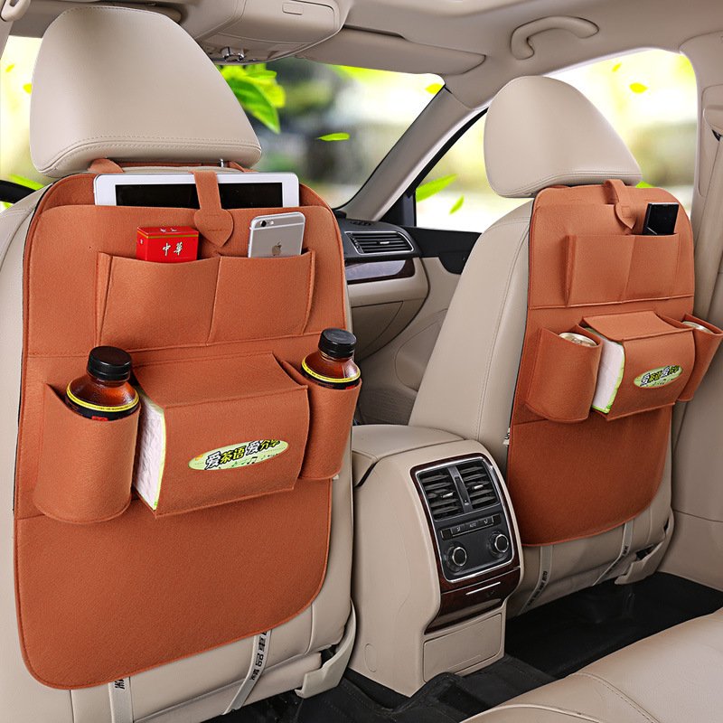 Car Backseat Organizer Kick Mats BackSeat Storage Bag with Clear Screen Tablet Holder Storage Pockets Seat Back Protectors