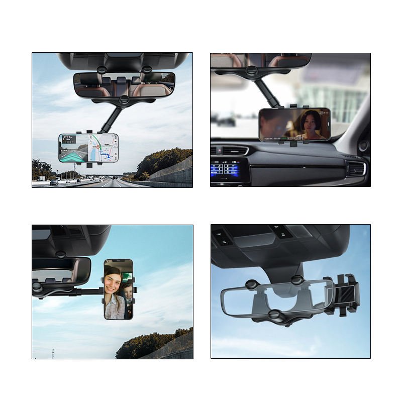 Hot Selling Rotatable And Retractable Car Phone Holder Multifunctional 360 Degree Rear View Mirror Car Holder