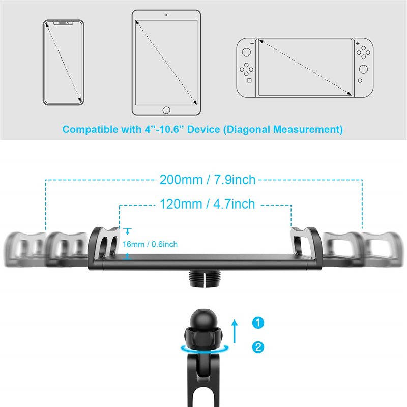 Headrest Car Phone Holder Mount Car Mount Back Seat Mobile Phone Holder Headrest Tablet Car Holder