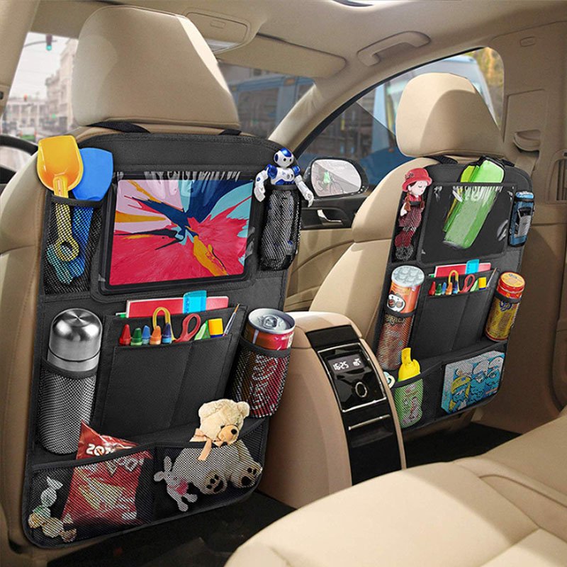 9 Storage Pockets Car Backseat Organizer 10 Inch Table Holder Toy Document Organizer Protector for Kids Travel Back Seat