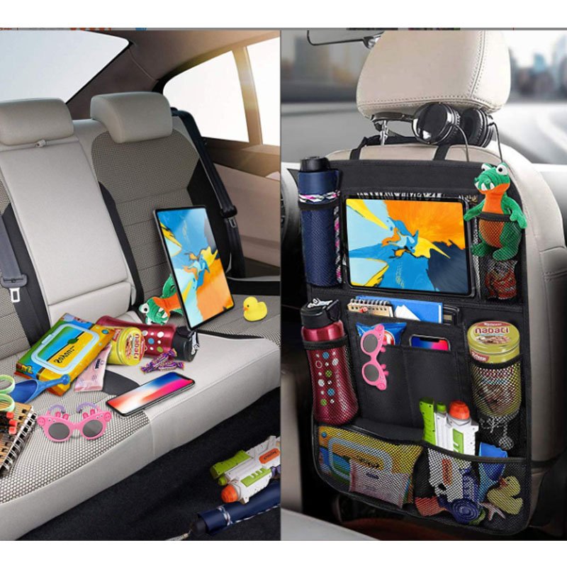 9 Storage Pockets Car Backseat Organizer 10 Inch Table Holder Toy Document Organizer Protector for Kids Travel Back Seat