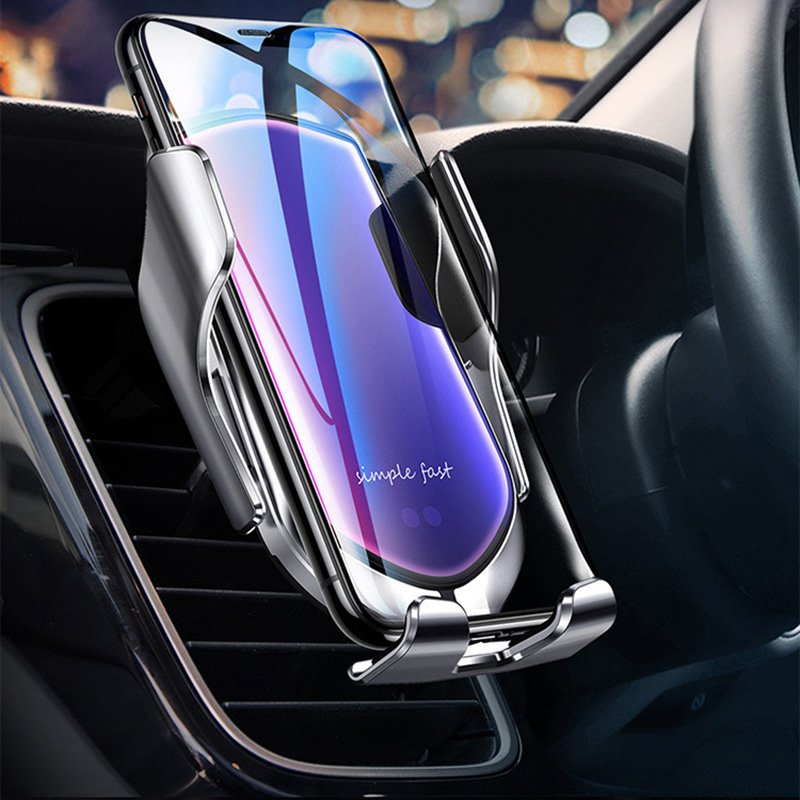 LVSHUO car phone holder wireless charger New Arrival 15W Auto Coil Induction Glass Mirror Wireless Charger Car Mount