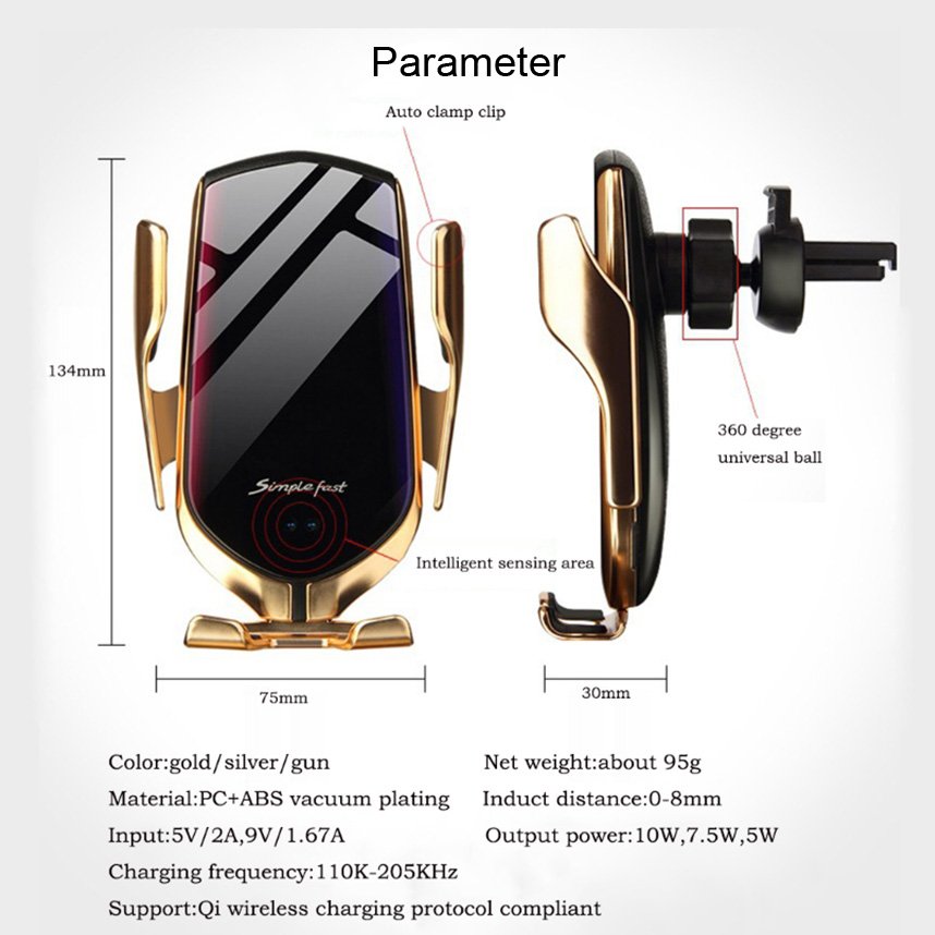 LVSHUO car phone holder wireless charger New Arrival 15W Auto Coil Induction Glass Mirror Wireless Charger Car Mount