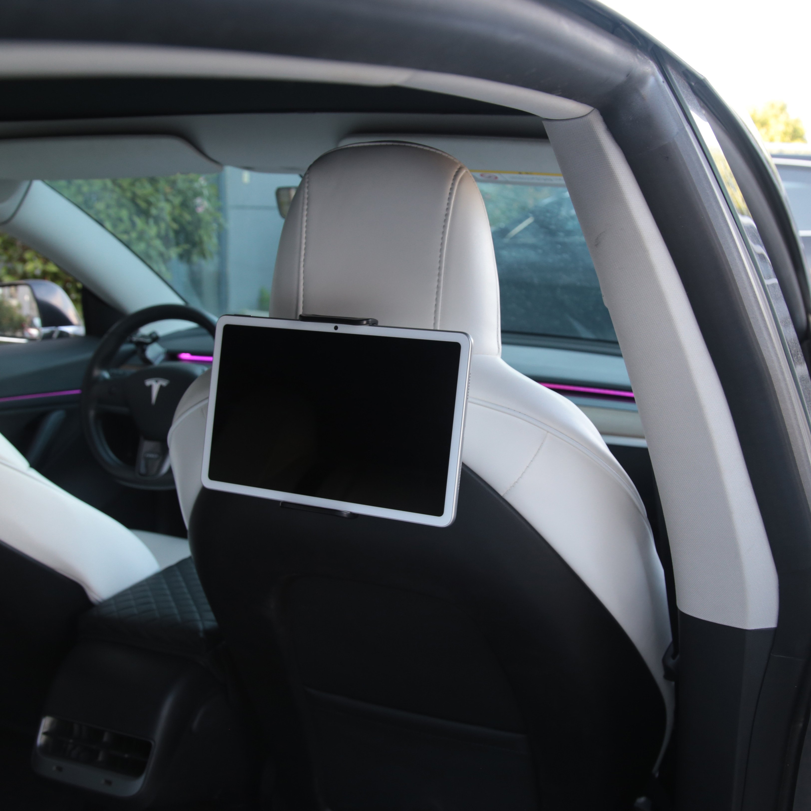 Tesla Model 3/Y Back Seat Phone Tablet Holder Mount iPad Back Seat Switch Head Rest Mount Backseat Headrest Tablet Mount Holder