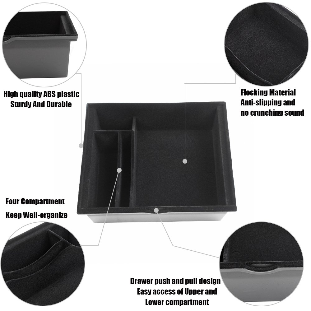 Car Accessories Center Console Car Storage Box Armrest Organizer Holder Container For 2021 Model 3 Y