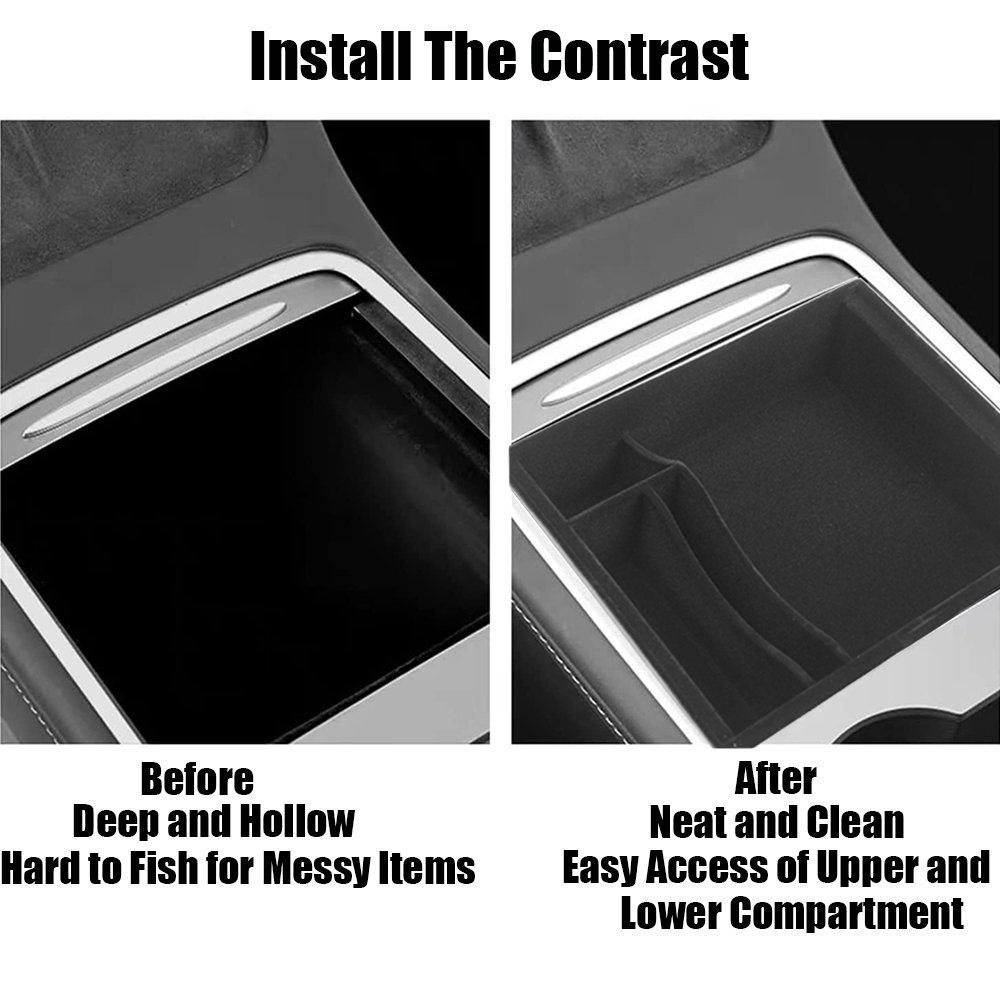 Car Accessories Center Console Car Storage Box Armrest Organizer Holder Container For 2021 Model 3 Y