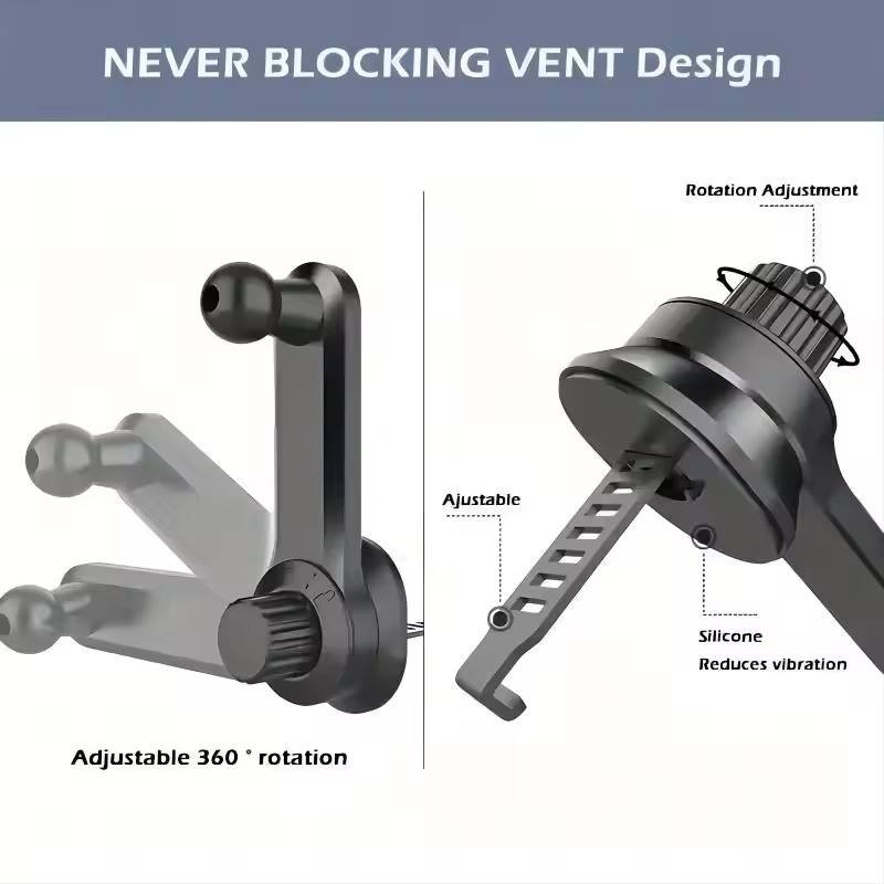 HOT NEW design Product Upgraded Anti-Hook Car Air Vent Mount 360 Degree Rotating One-Hand Operation Gravity Phone Car Holder
